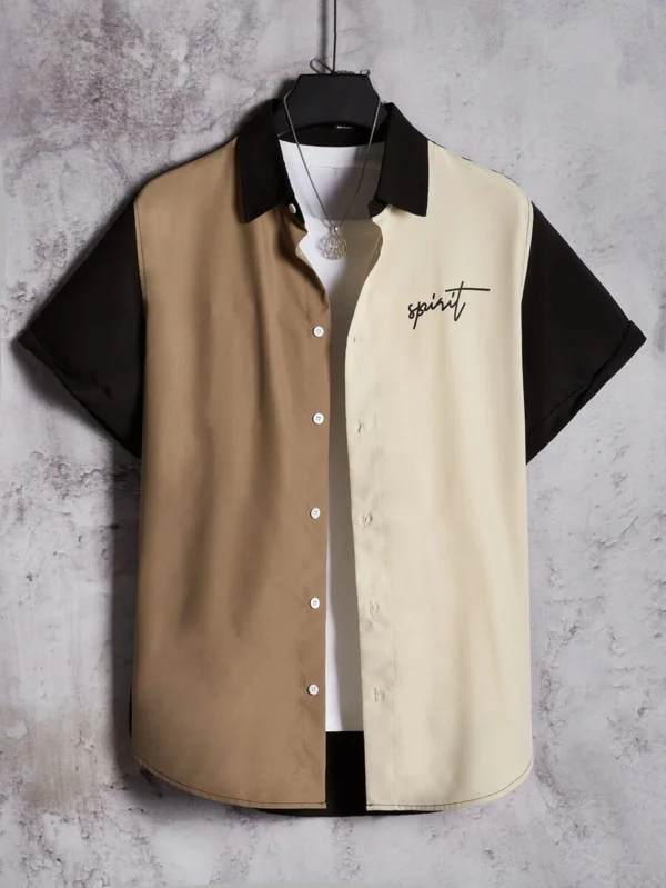 Camisa bloque de color (sin camiseta). Talla M