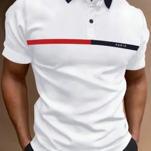 Camisa polo con estampado de letra paris. Talla G
