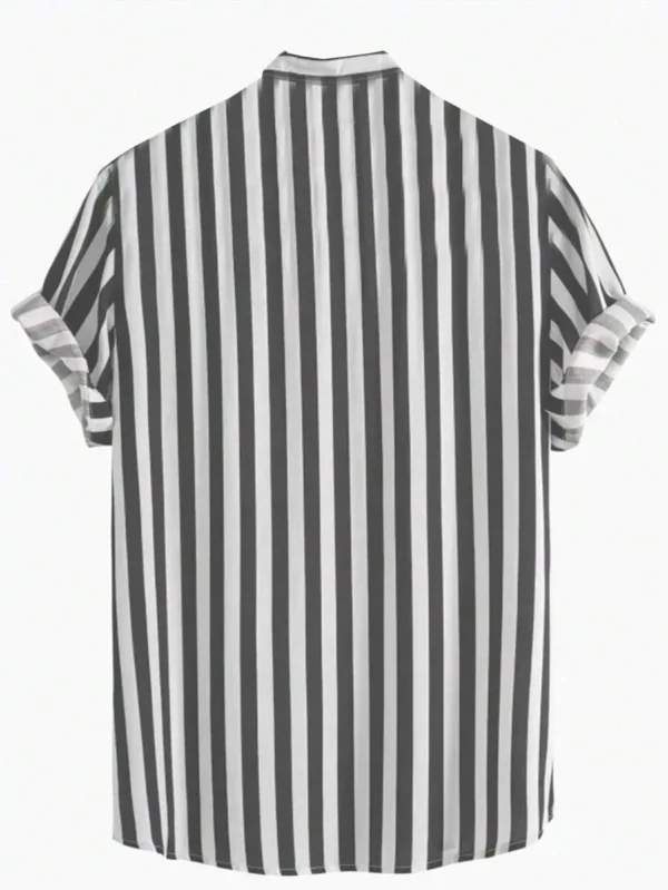 Camisa de rayas verticales cuello mao. Talla M - Imagen 2