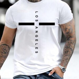 Camiseta estampada con letras los angeles. Talla L