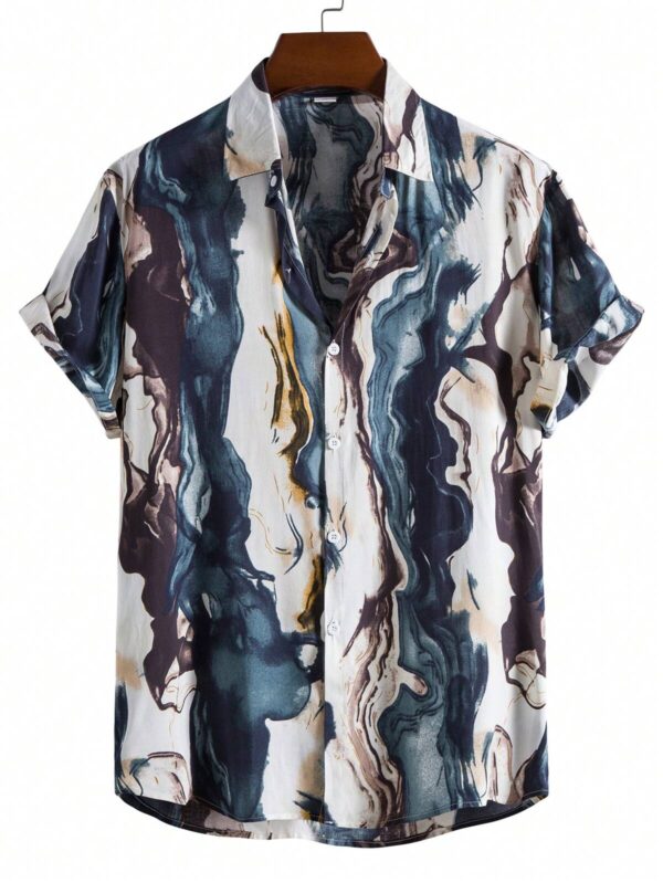 Camisa hawaiana casual estampada. Talla XL