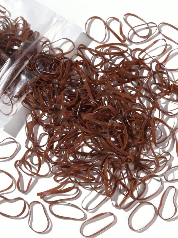 100 piezas de ligas para cabello, bandas elásticas pequeñas. Marrón