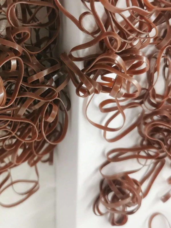 100 piezas de ligas para cabello, bandas elásticas pequeñas. Marrón - Imagen 2
