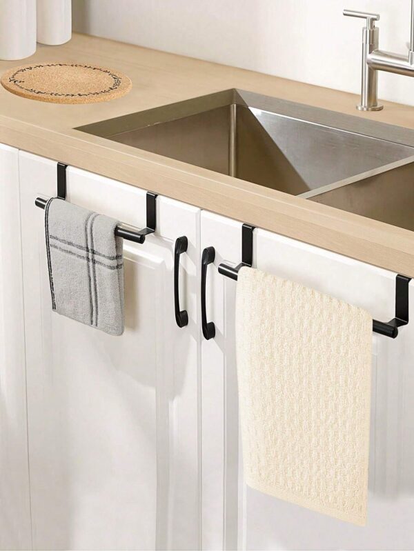 Porta toalla para estante, puerta, cajones de cocina o armario sin perforaciones.
