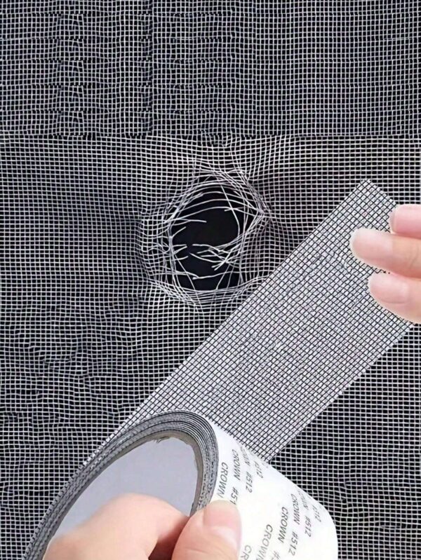 1 rollo de fuerte cinta adhesiva para reparación de pantalla de ventana, repara desgarros y pantallas de insectos