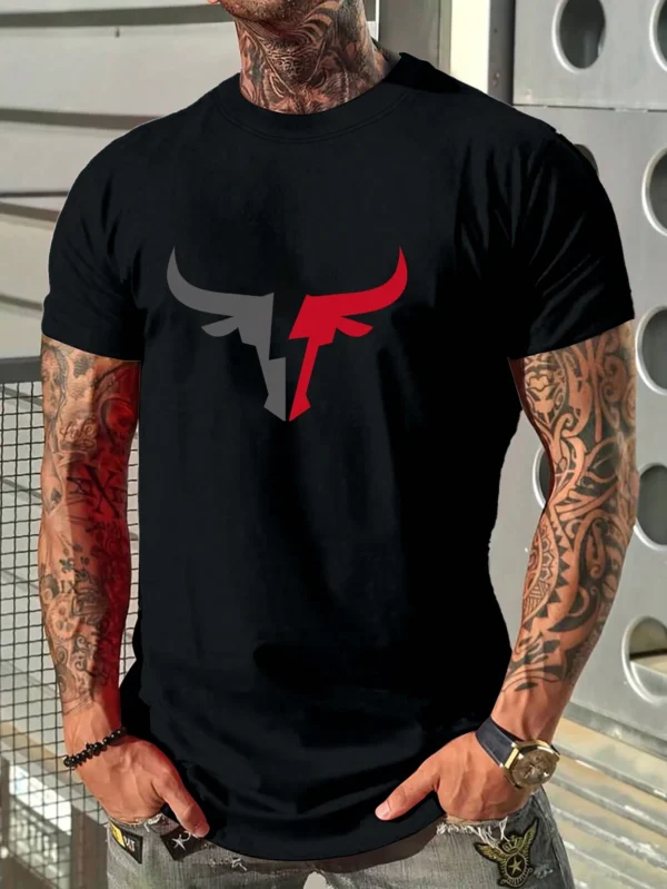 Camiseta con estampado de dibujo bicolor. Talla XXL