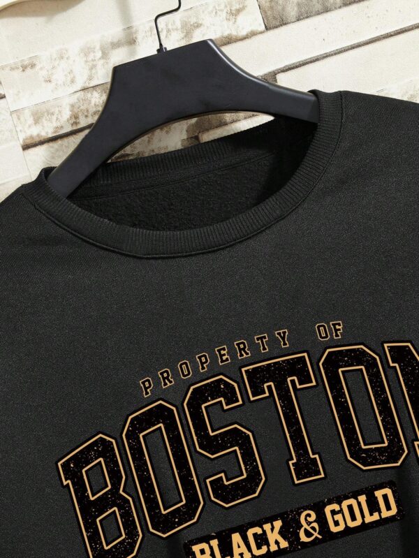 Sudadera de cuello redondo y estampado de Boston. Talla XL - Imagen 3