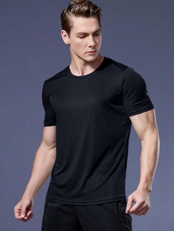 Camiseta transpirable deportiva para hacer ejercicio físico, color negro. Talla XXL
