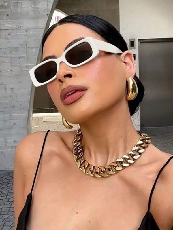 Gafas modernas unisex - marco grueso blanco - Imagen 2
