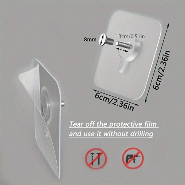 5 piezas de tornillo adhesivo para colgar objetos sin perforar superficies - Imagen 3
