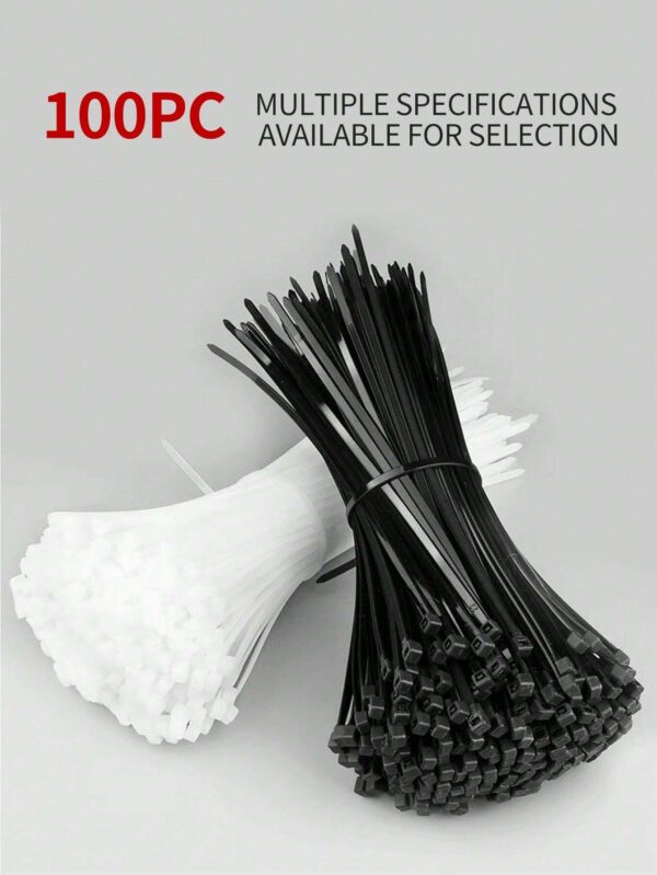 100 piezas de bridas/cincho de nylon autolacantes color negro. 20 cm