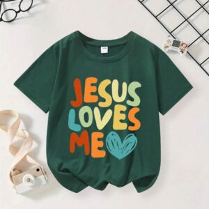 Playera Jesus Loves Me verde (13-14 años)