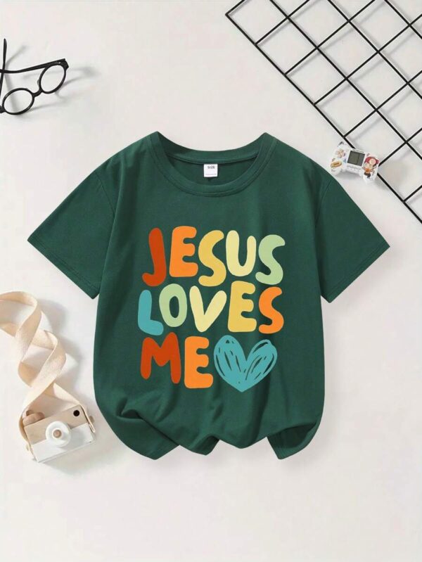 Playera Jesus Loves Me verde (13-14 años)