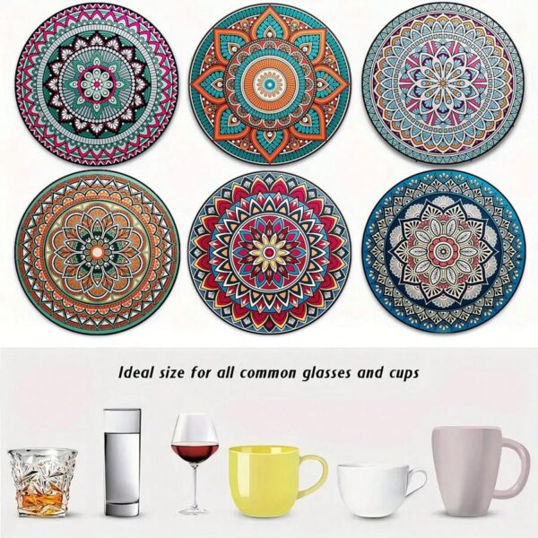 Porta vaso mandala colores 6 pzas - Imagen 2