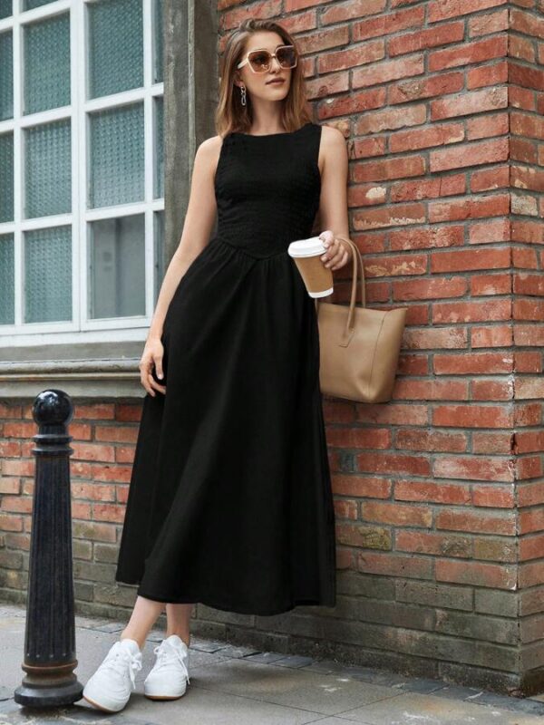 Vestido casual negro (M)